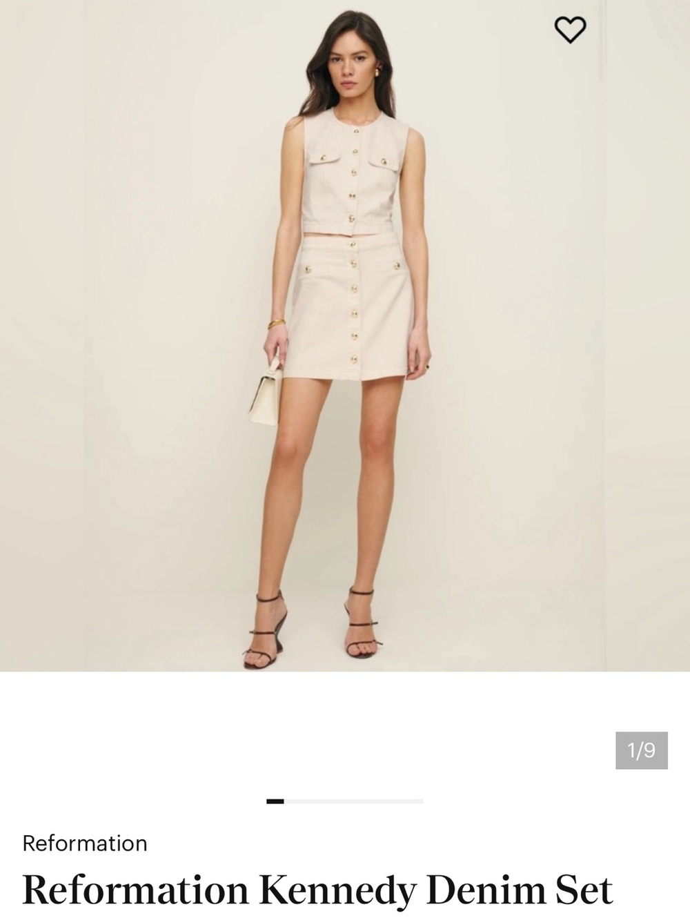 Reformation Cream Kennedy Denim Two-Piece Set